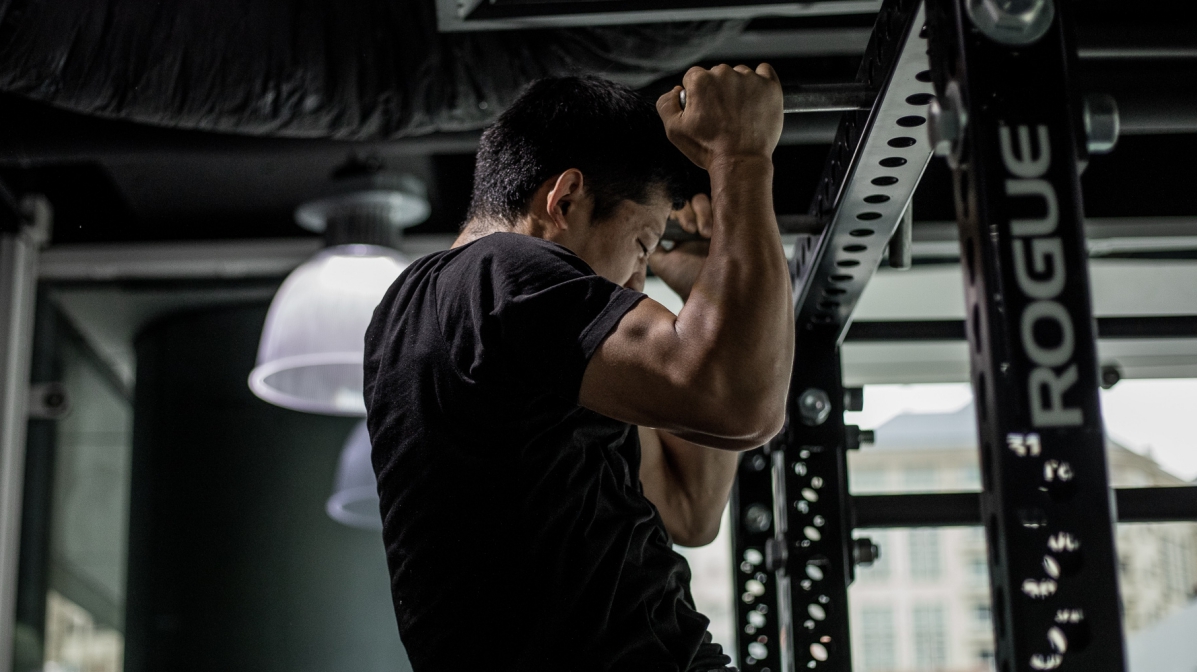 someone doing a pull-up